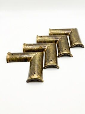 4 VINTAGE Keeler Brass KBC N6952 RECESSED / CONTOURED BRASS CORNER TRIM